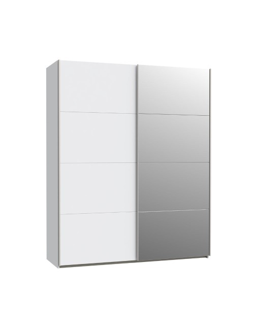 Armadio Elio 2 ante scorrevoli bianco con anta a specchio 170x61x210.5H