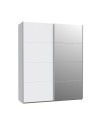 Armadio Elio 2 ante scorrevoli bianco con anta a specchio 170x61x210.5H