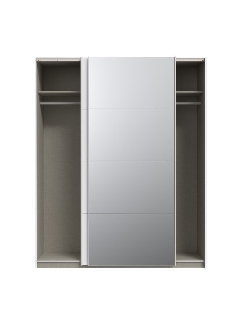 Armadio Elio 2 ante scorrevoli bianco con anta a specchio 170x61x210.5H