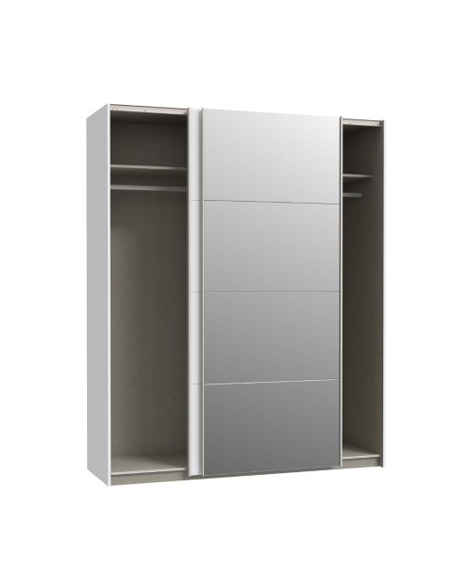 Armadio Elio 2 ante scorrevoli bianco con anta a specchio 170x61x210.5H