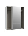 Armadio Elio 2 ante scorrevoli bianco con anta a specchio 170x61x210.5H
