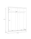 Armadio Elio 2 ante scorrevoli bianco con anta a specchio 170x61x210.5H