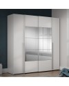 Armadio Callia con 2 ante scorrevoli e 2 battenti con specchio bianco 200x61x210