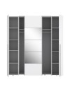 Armadio Callia con 2 ante scorrevoli e 2 battenti con specchio bianco 200x61x210