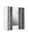 Armadio Callia con 2 ante scorrevoli e 2 battenti con specchio bianco 200x61x210
