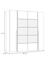 Armadio Callia con 2 ante scorrevoli e 2 battenti con specchio bianco 200x61x210