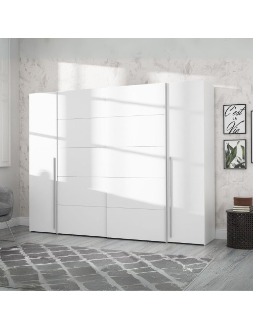 Armadio Callia con 2 ante scorrevoli e 2 battenti bianco 270x61x210