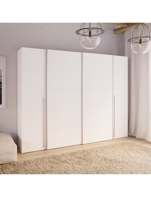 Armadio Callia con 2 ante scorrevoli e 2 battenti bianco 270x61x210