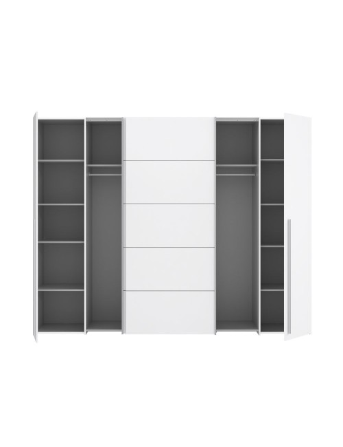 Armadio Callia con 2 ante scorrevoli e 2 battenti bianco 270x61x210