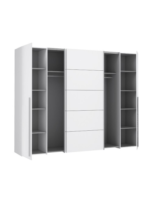 Armadio Callia con 2 ante scorrevoli e 2 battenti bianco 270x61x210