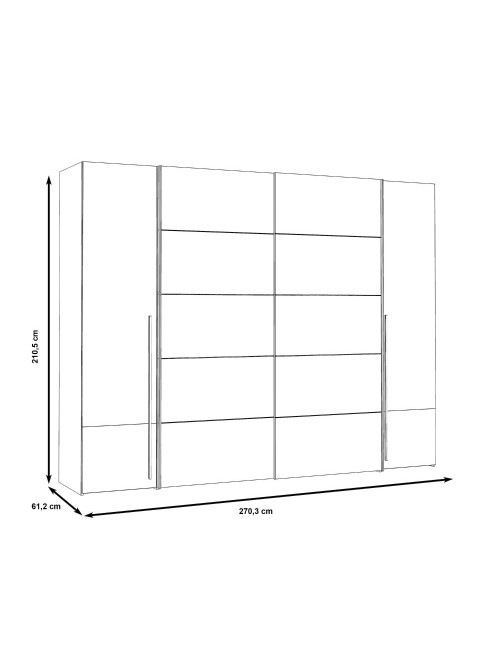 Armadio Callia con 2 ante scorrevoli e 2 battenti bianco 270x61x210