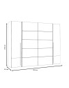 Armadio Callia con 2 ante scorrevoli e 2 battenti bianco 270x61x210