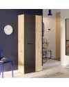 Armadio multiuso tuttopiani Teodoro 2 ante rovere con anta nera 69x36.5x181H