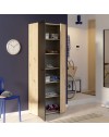 Armadio multiuso tuttopiani Teodoro 2 ante rovere con anta nera 69x36.5x181H