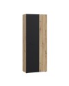 Armadio multiuso tuttopiani Teodoro 2 ante rovere con anta nera 69x36.5x181H