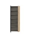 Armadio multiuso tuttopiani Teodoro 2 ante rovere con anta nera 69x36.5x181H