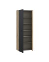 Armadio multiuso tuttopiani Teodoro 2 ante rovere con anta nera 69x36.5x181H