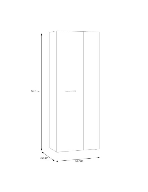 Armadio multiuso tuttopiani Teodoro 2 ante rovere con anta nera 69x36.5x181H