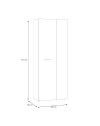 Armadio multiuso tuttopiani Teodoro 2 ante rovere con anta nera 69x36.5x181H