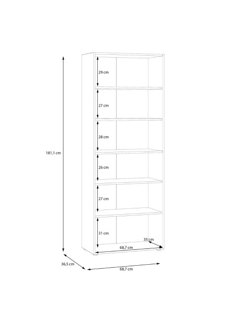 Armadio multiuso tuttopiani Teodoro 2 ante rovere con anta nera 69x36.5x181H