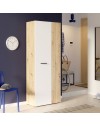Armadio multiuso tuttopiani Teodoro 2 ante rovere con anta bianca 69x36.5x181H