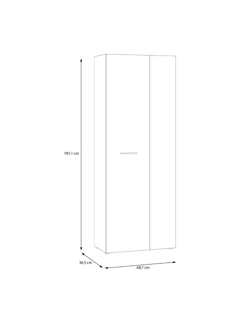 Armadio multiuso tuttopiani Teodoro 2 ante rovere con anta bianca 69x36.5x181H