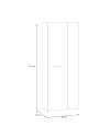 Armadio multiuso tuttopiani Teodoro 2 ante rovere con anta bianca 69x36.5x181H