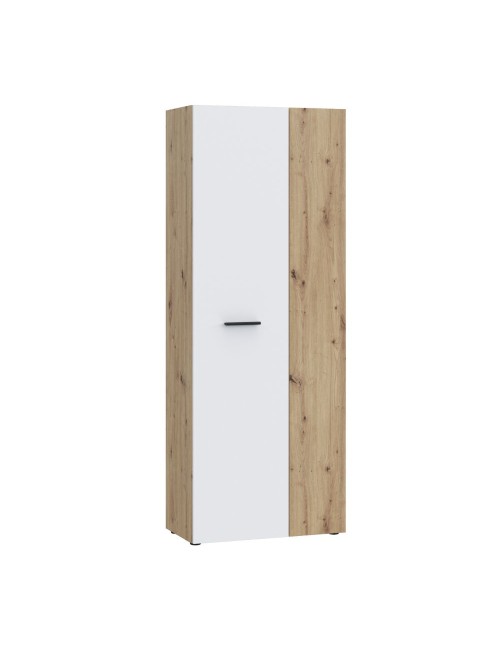 Armadio multiuso portascope Teodoro 2 ante rovere con anta bianca 68x36.5x181H