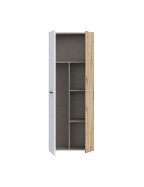 Armadio multiuso portascope Teodoro 2 ante rovere con anta bianca 68x36.5x181H