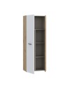 Armadio multiuso portascope Teodoro 2 ante rovere con anta bianca 68x36.5x181H