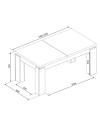 Tavolo allungabile 1485 noce con allunga centrale 190x90x76H