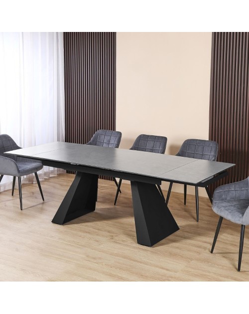 Tavolo allungabile Ariel piano ceramica ossido 160x90x75h