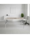 Tavolo pieghevole salvaspazio ESFB03 olmo con gambe in metallo cromo 120x80x76.5H