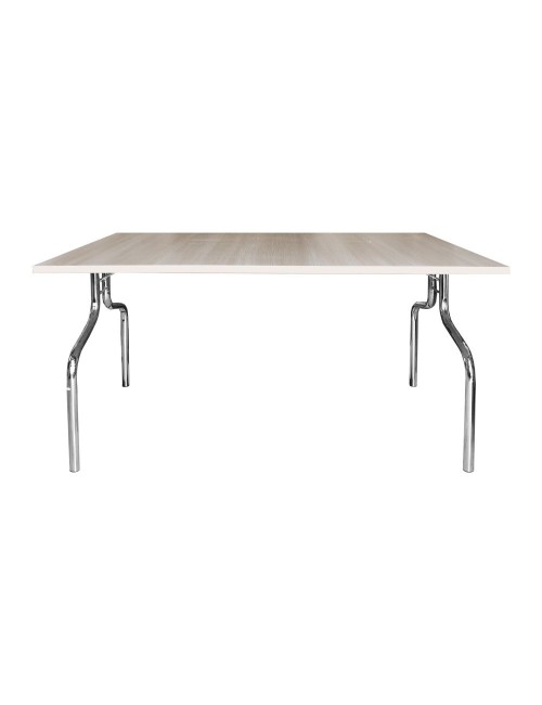 Tavolo pieghevole salvaspazio ESFB03 olmo con gambe in metallo cromo 120x80x76.5H