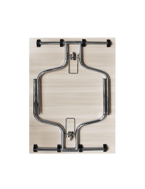 Tavolo pieghevole salvaspazio ESFB03 olmo con gambe in metallo cromo 120x80x76.5H