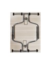 Tavolo pieghevole salvaspazio ESFB03 olmo con gambe in metallo cromo 120x80x76.5H