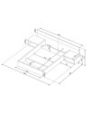 Letto francese 1514 effetto sospeso con comodini integrati colore bianco e antracite