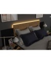 Letto francese 1517 effetto sospeso con comodini integrati colore rovere e nero