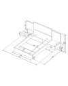 Letto francese 1517 effetto sospeso con comodini integrati colore rovere e nero