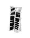 Specchiera Gulli portagioie bianca con base girevole e luce LED 55x55x155H