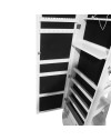 Specchiera Gulli portagioie bianca con base girevole e luce LED 55x55x155H