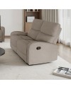Divano relax 2 posti recliner Potter in tessuto beige