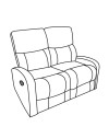 Divano relax 2 posti recliner Potter in tessuto beige
