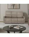 Divano relax 3 posti recliner Potter in tessuto beige