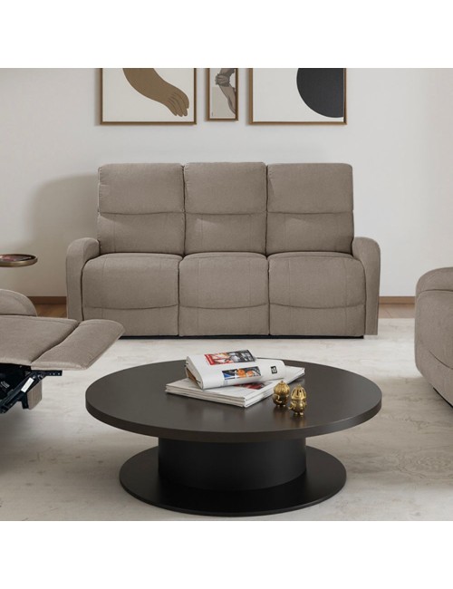 Divano relax 3 posti recliner Potter in tessuto beige