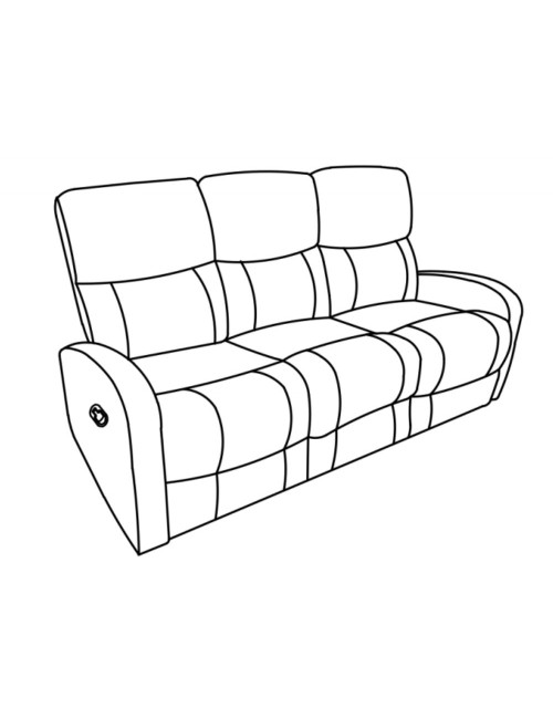 Divano relax 3 posti recliner Potter in tessuto beige
