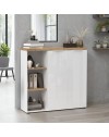 Madia Cannella 2 ante e vani a giorno bianco lucido e rovere Cadiz – 120x34x115H