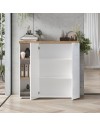 Madia Cannella 2 ante e vani a giorno bianco lucido e rovere Cadiz – 120x34x115H