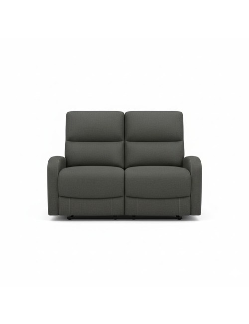 Divano relax 2 posti recliner Potter in tessuto grigio scuro