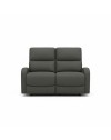 Divano relax 2 posti recliner Potter in tessuto grigio scuro